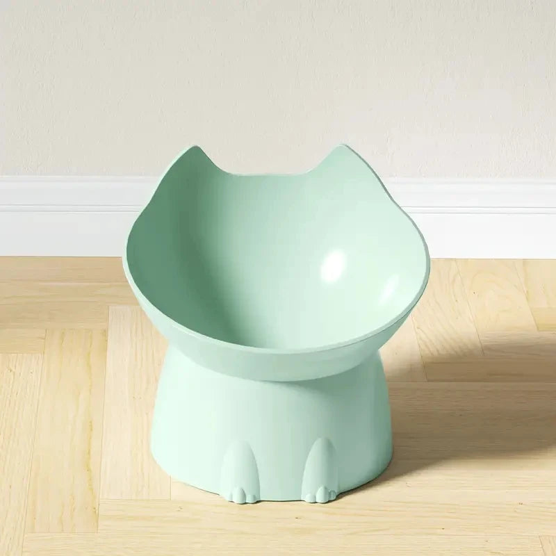 Tigela elevada para gatos WhiskerWare, 1 peça, tigela de plástico antiderrapante para alimentação de animais de estimação com borda inclinada, proteção para o pescoço e comida para gatinhos