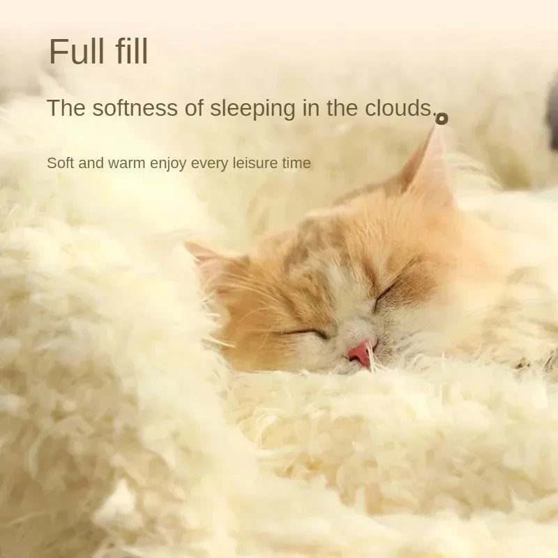 Bed for Cats Warm Cushions Accessories Pet Products Winter Supplies Dog Mat Goods Things Beds Accessory Puppy Basket House