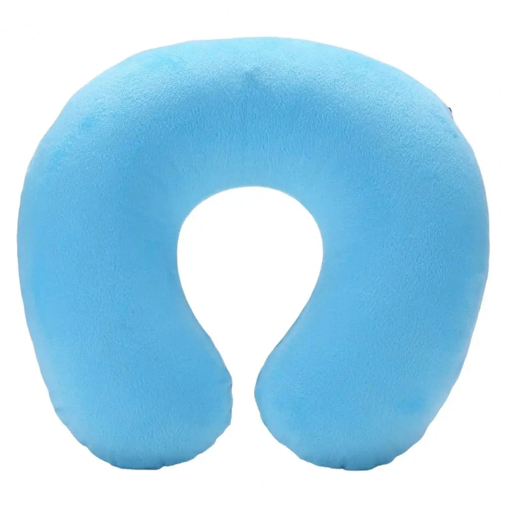 Travesseiro de pescoço em forma de U, travesseiro inflável para alívio da fadiga, travesseiro de viagem, encosto de cabeça para voo, almofada em forma de U para avião