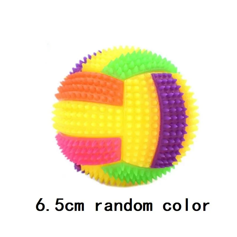 Bola de brinquedo para cachorro com luz de LED, bola de mastigar inflável para filhotes, brinquedo para molares, bola de luz colorida para animais de estimação, brinquedos interativos para gatos, suprimentos para pequenos animais de estimação