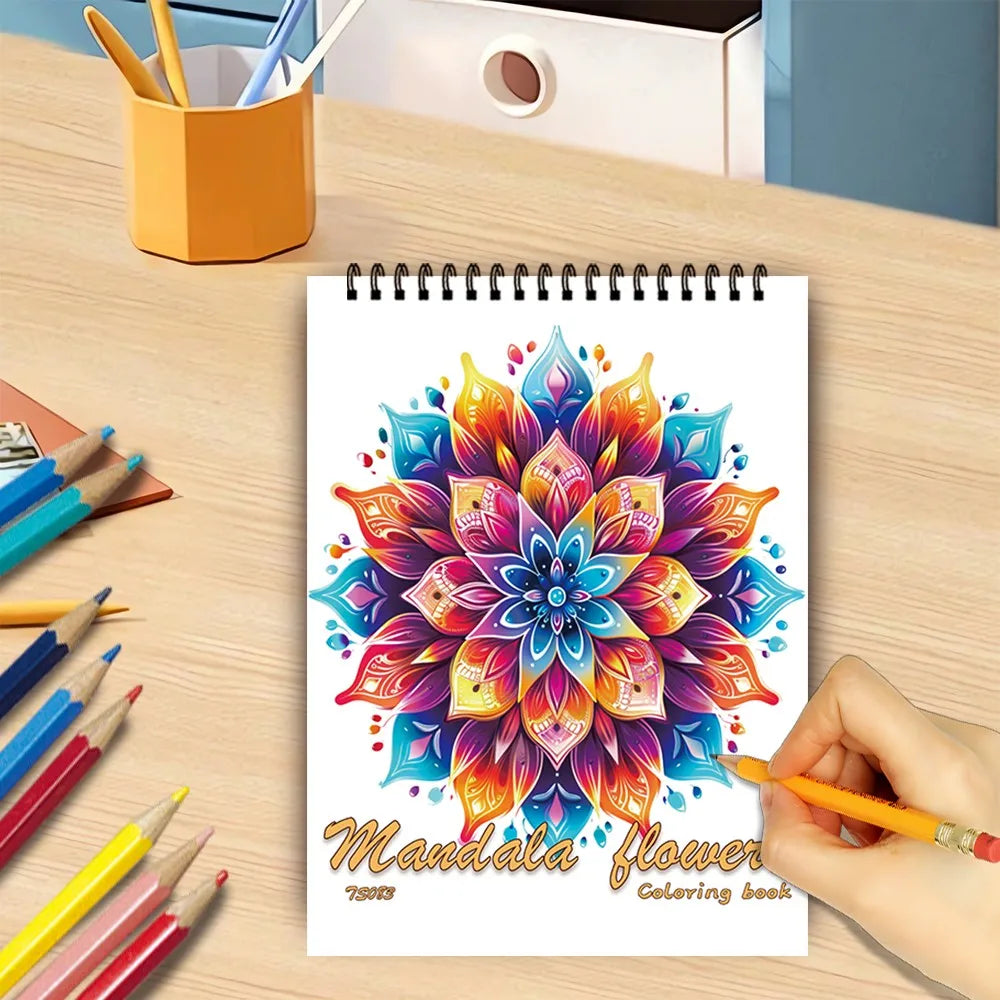 Livro de colorir em espiral - 30 folhas, livro de colorir para adultos, 11,2 x 8,3 polegadas, papel grosso de 100 g, livro de desenho, presente de boas-vindas para o feriado