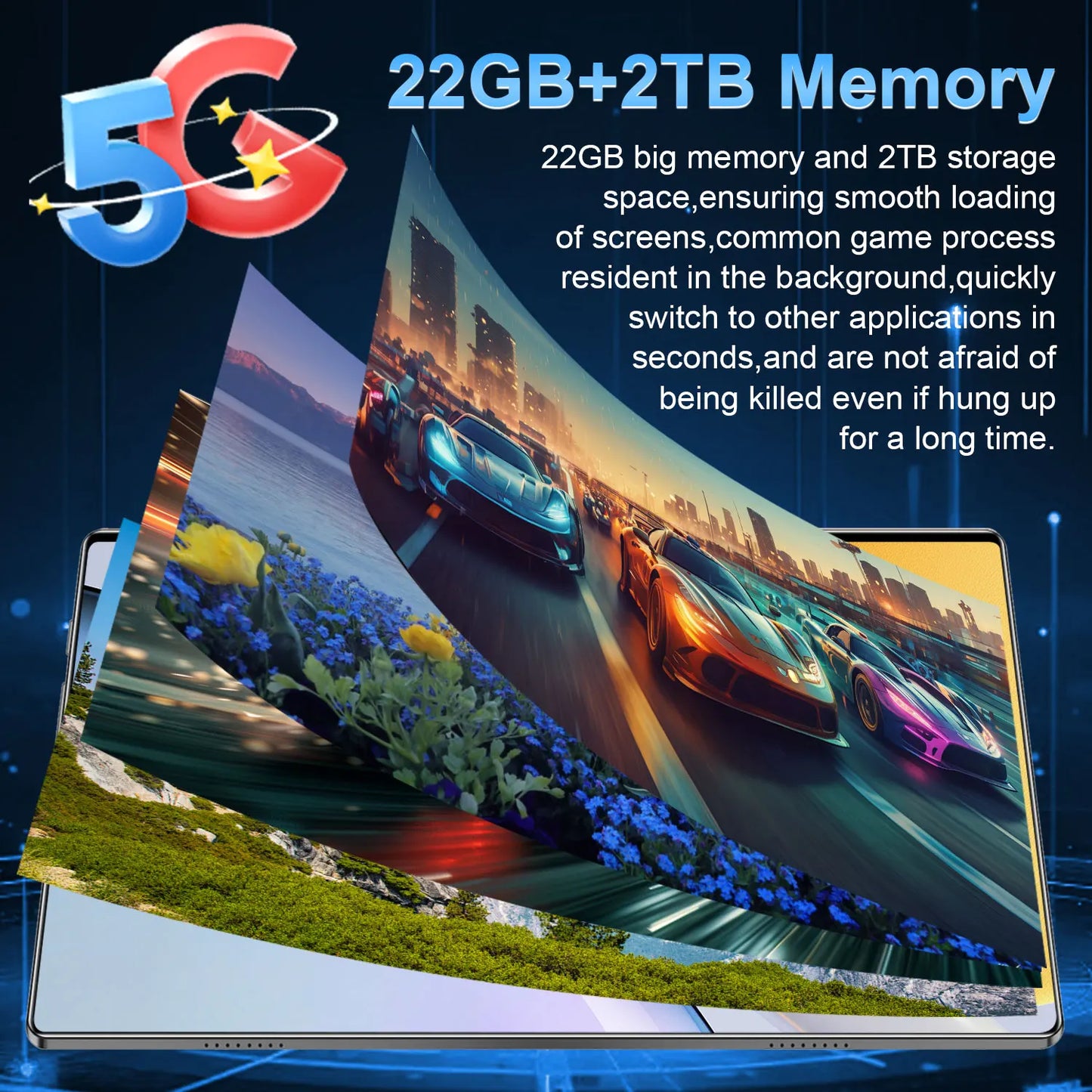 Tablet Android 2025, 20000mAh, 10,36 polegadas, versão global, 22 GB + 2 TB, nova rede, 14 núcleos, Android 13.0, Wi-Fi