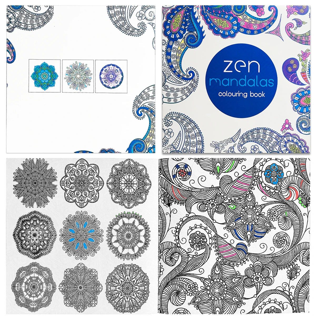 Livro de colorir mandalas zen: desenhos complexos de paisley e mandalas, livro de colorir para relaxamento adulto, atenção plena e criatividade