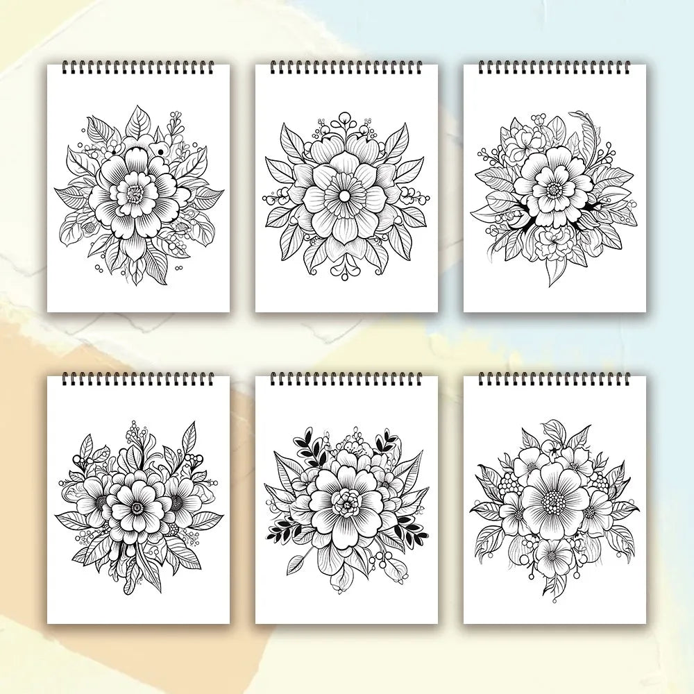 Livro de colorir em espiral - 30 folhas, livro de colorir para adultos, 11,2 x 8,3 polegadas, papel grosso de 100 g, livro de desenho, presente de boas-vindas para o feriado