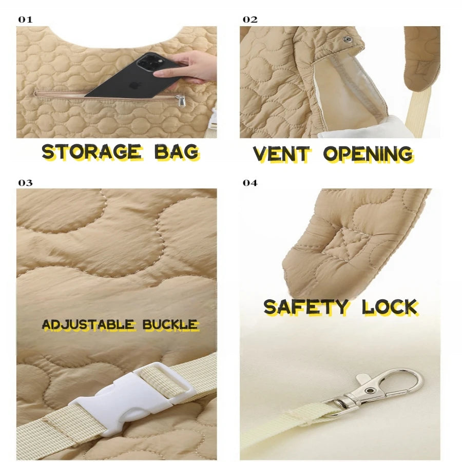 Bolsa de transporte para animais de estimação, mochila de peito extra grande com capacidade para cães e gatos, bolsa para atividades ao ar livre, à prova d'água e resistente ao vento, bolsa portátil para animais de estimação