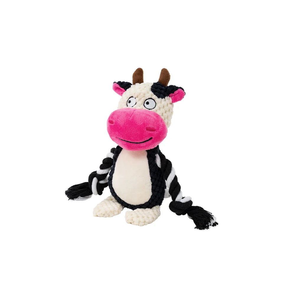 1 peça de brinquedo de pelúcia para cachorro, animal de desenho animado, fofo, filhote de cachorro, mastigável, brinquedo com nó, coelho de desenho animado, macaco