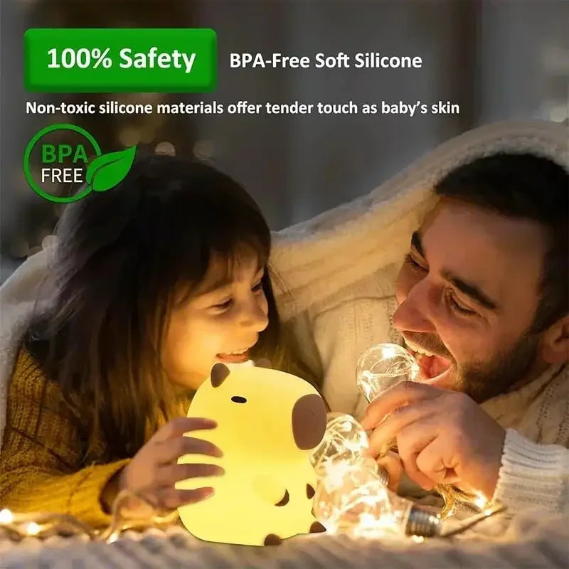 Luz noturna de silicone macio - USB recarregável, controle de toque, lâmpada de cabeceira regulável em 3 níveis para berçário, crianças, bebês e decoração de presentes