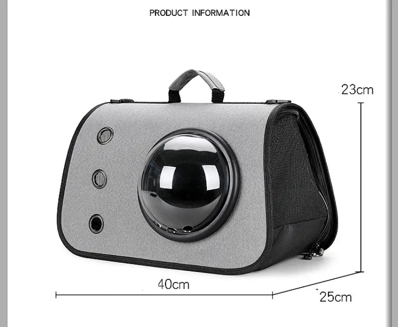 Mochila portátil para animais de estimação para viagens ao ar livre, mochila dobrável transparente para gatos, adequada para cães e gatos, bolsa respirável para viagens