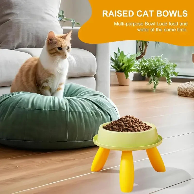 Tigela de alimentação para animais de estimação da moda para cães e gatos, tigela alta anti-vômito, alimentador para animais de estimação, prato elevado para gatinhos, uso diário para filhotes