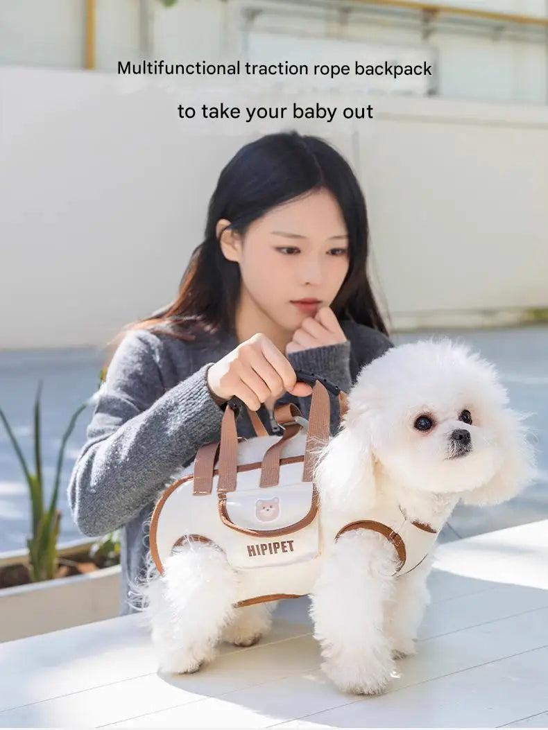 Transportadora Hipipet prática e estilosa para animais de estimação com alças ajustáveis ​​e bolso prático para fácil transporte de animais de estimação
