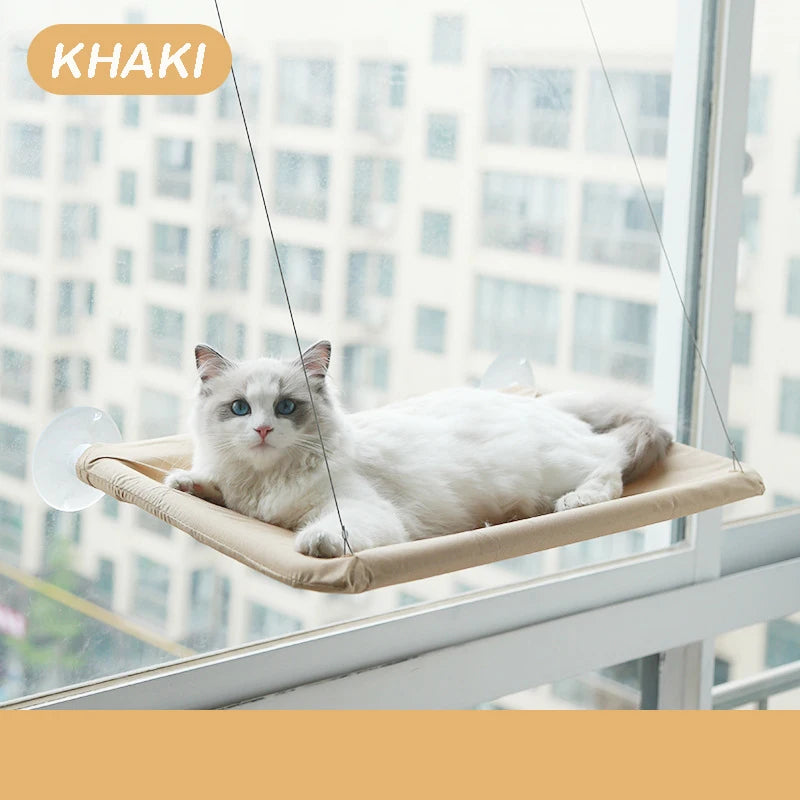 Rede para gatos, cama suspensa aérea para gatos, casa para gatos, estrutura de escalada para gatinhos, assento de janela ensolarado, ninho com capacidade para 20 kg, acessórios para animais de estimação