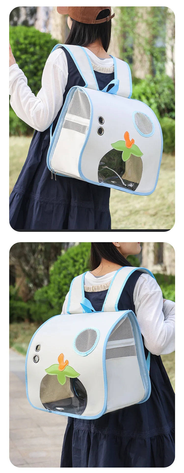 Mochila para gatos, nova chegada, grande capacidade, desenho animado, leve, mochila para animais de estimação, xadrez, respirável