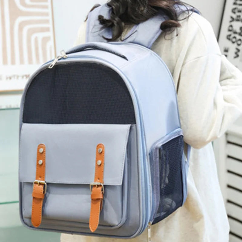 Mochila para transporte de gatos, bolsa respirável e moderna para viagem, para gatos e cães pequenos, suprimentos para animais de estimação