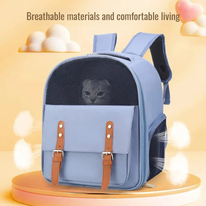 Mochila para gatos de grande capacidade para atividades ao ar livre - Mochila portátil de ombro para animais de estimação, respirável, confortável para viagens/caminhadas, fácil de transportar