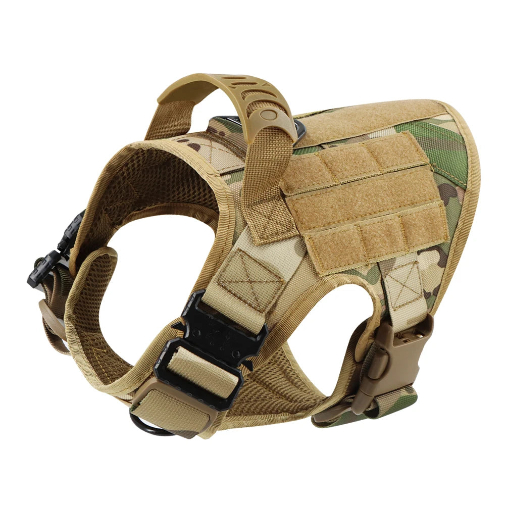 Coleira grande para cachorro, peitoral militar para cachorro, coleira Molle, bolsas, colete de treinamento para animais de estimação, peitorais táticos para pastor alemão, acessórios para cães