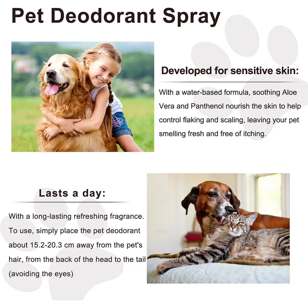 Spray desodorizante de óleo de lavanda para cães, spray desodorizante de longa duração para cães, filhotes, gatos, cães, para remover odores desagradáveis, refrescar o ar