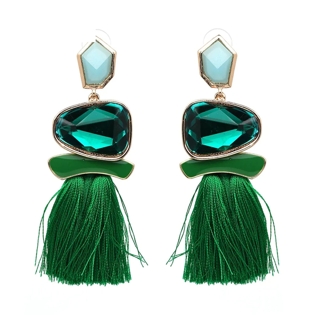 JURAN Bohemia Multicolored Tassel Earrings For Women Fashion Party Jewelry Fringe Dangle Earrings Statement Brincos 2024 Trend