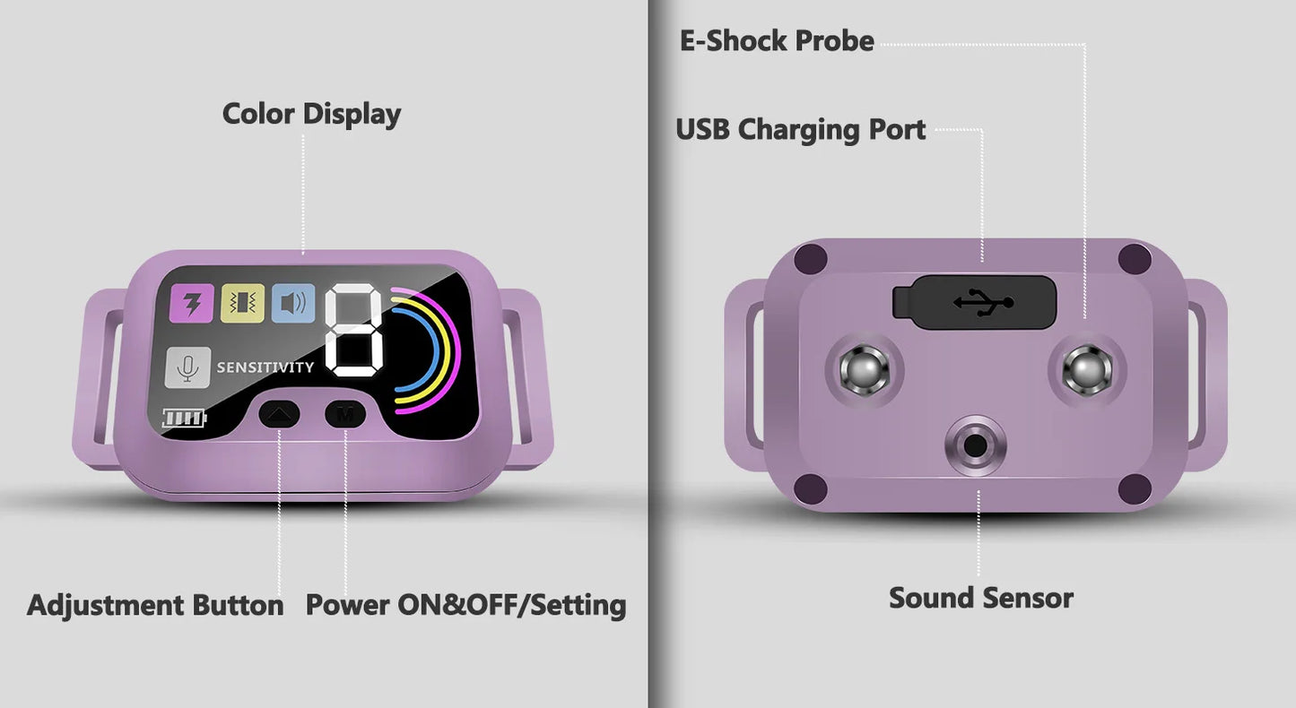 PUPOPAN Dog Training Collar for Large Dogs - Shock Collar with 3 Training Modes Waterproof Electric Shockers And Training Icons