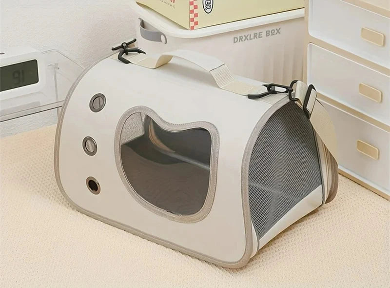 Bolsa de transporte portátil para animais de estimação para cães e gatos pequenos, bolsa dobrável para gatos ao ar livre, bolsa de ombro respirável para gatos, bolsa de transporte para gatinhos
