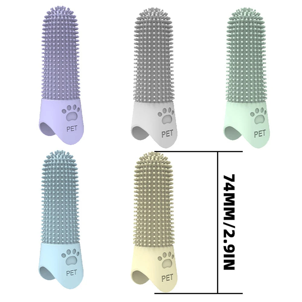 Escovas de dentes de silicone para limpeza de dentes de animais de estimação para cães e gatos, limpeza e remoção de tártaro e pedras.