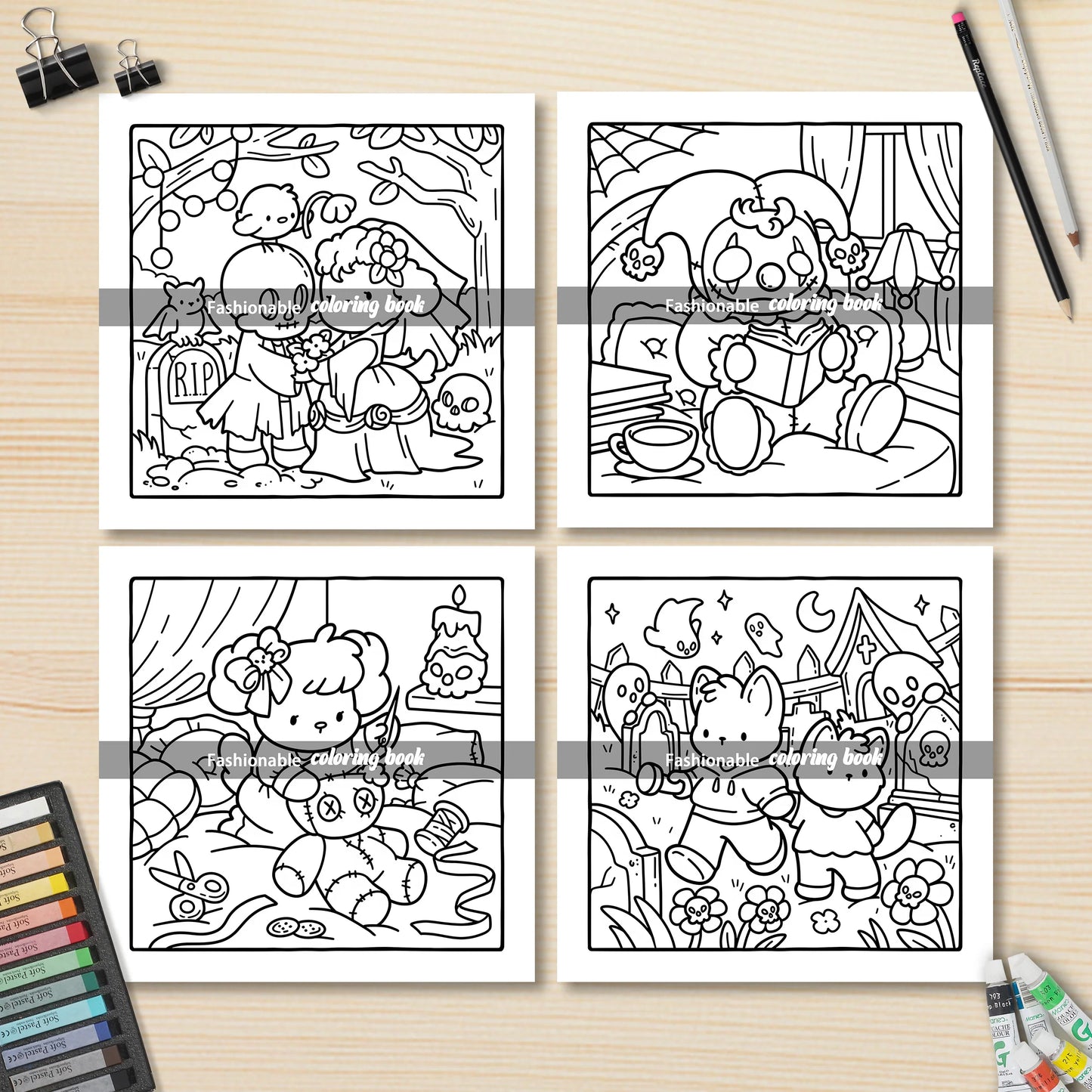 MOMENTOS ASSUSTADORES Livro de colorir com padrões ousados ​​e fáceis para adultos Livro de desenho fofo Presente perfeito para festa e aniversário