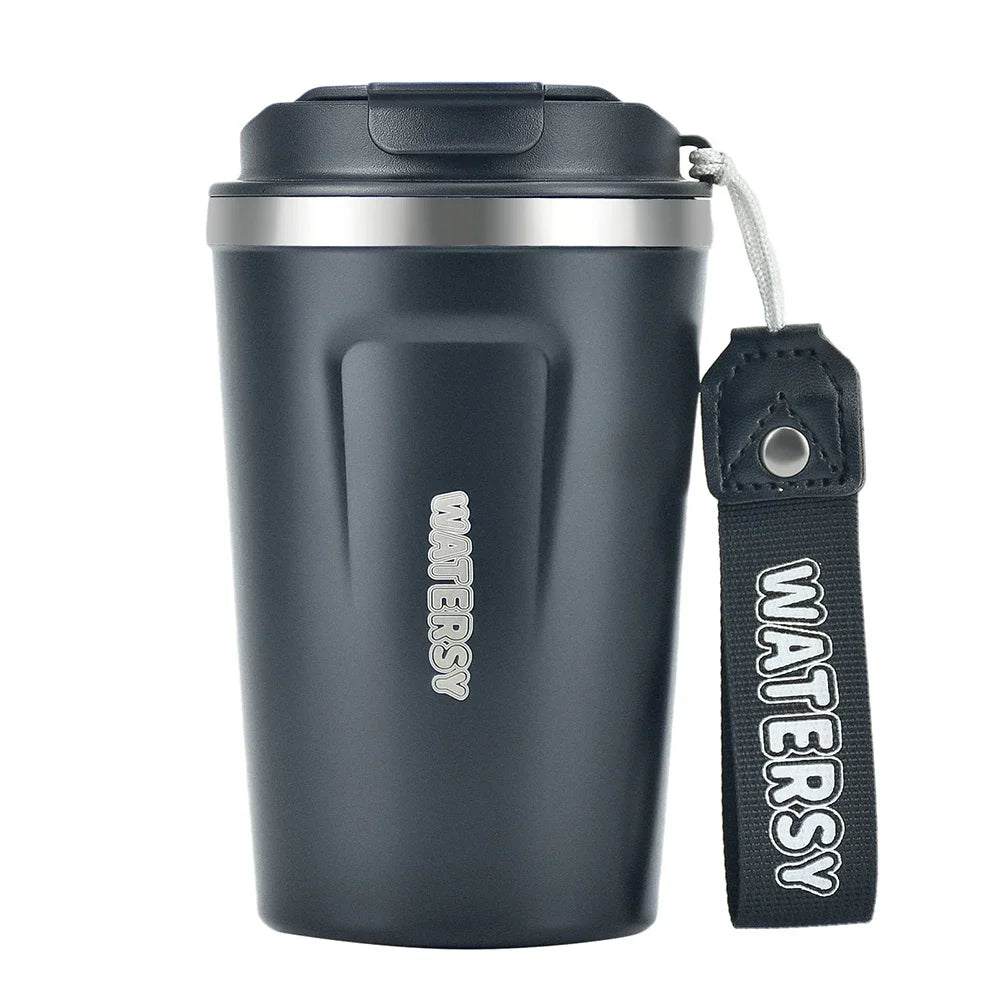 Caneca térmica de aço inoxidável 380ml para café, parede dupla, com isolamento a vácuo, para escritório, casa, viagem, carro, caneca