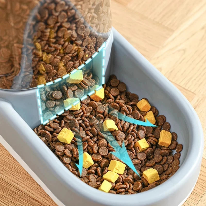 &amp; Cão Gato Alimentador Automático de Gravidade para Animais de Estimação Grande Capacidade Dispositivo de Água Potável Comida para Cães e Gatos Economize Esforço Acessório para Beber Animais de Estimação