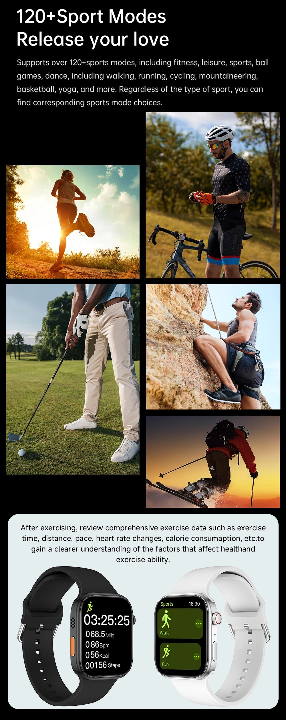 Relógio inteligente 2025 com tela HD de 1,83" e chamada Bluetooth, monitoramento de frequência cardíaca, mais de 120 modos esportivos, à prova d'água para homens e mulheres, relógio inteligente para presente