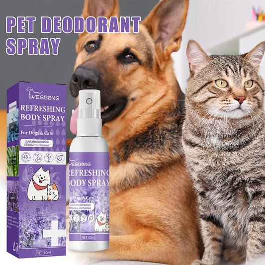 Spray desodorizante de óleo de lavanda para cães, spray desodorizante de longa duração para cães, filhotes, gatos, cães, para remover odores desagradáveis, refrescar o ar