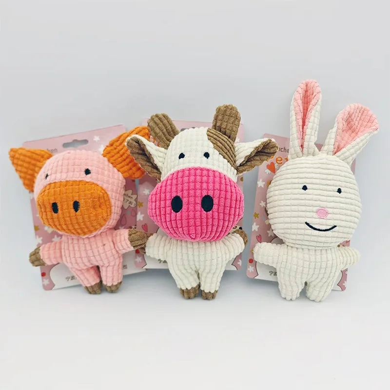 Brinquedo de pelúcia para cachorro, resistente a mordidas, com som estridente, para cães pequenos e grandes, filhotes de estimação, acessórios de treinamento, formato de animais fofos