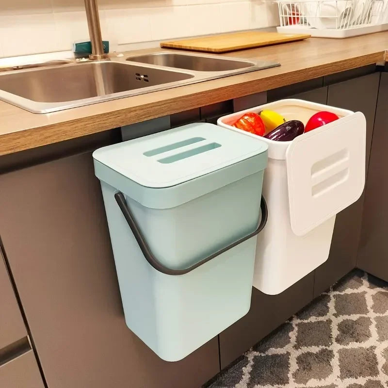 Lixeira compacta e silenciosa - 3/5L, lixeira selada ecológica para cozinha e escritório, sem necessidade de eletricidade