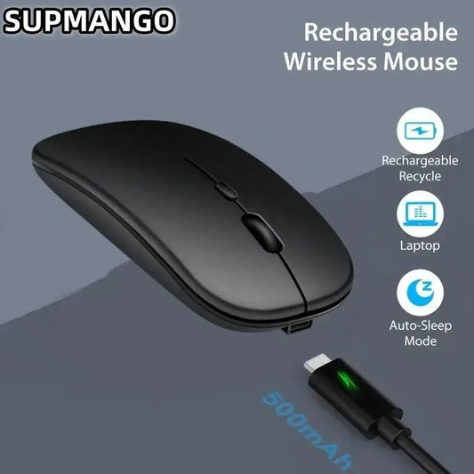 Mouse gamer sem fio, silencioso e mágico, adequado para laptops e tablets, com versões alimentadas por bateria e recarregáveis