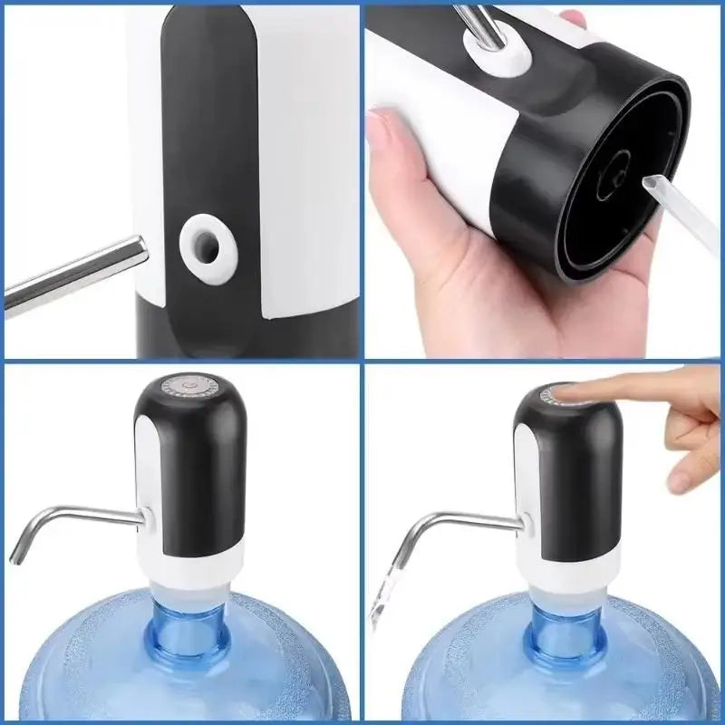 Bomba de água automática para garrafa de água, 1 peça, carregamento USB, bomba de água, interruptor automático de um botão para dispensador de água