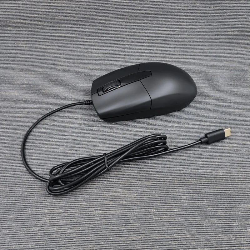 Mouse com fio tipo C, sistema plug and play, leve, portátil, com botão de baixo ruído, para uso em escritório, para negócios e escritório