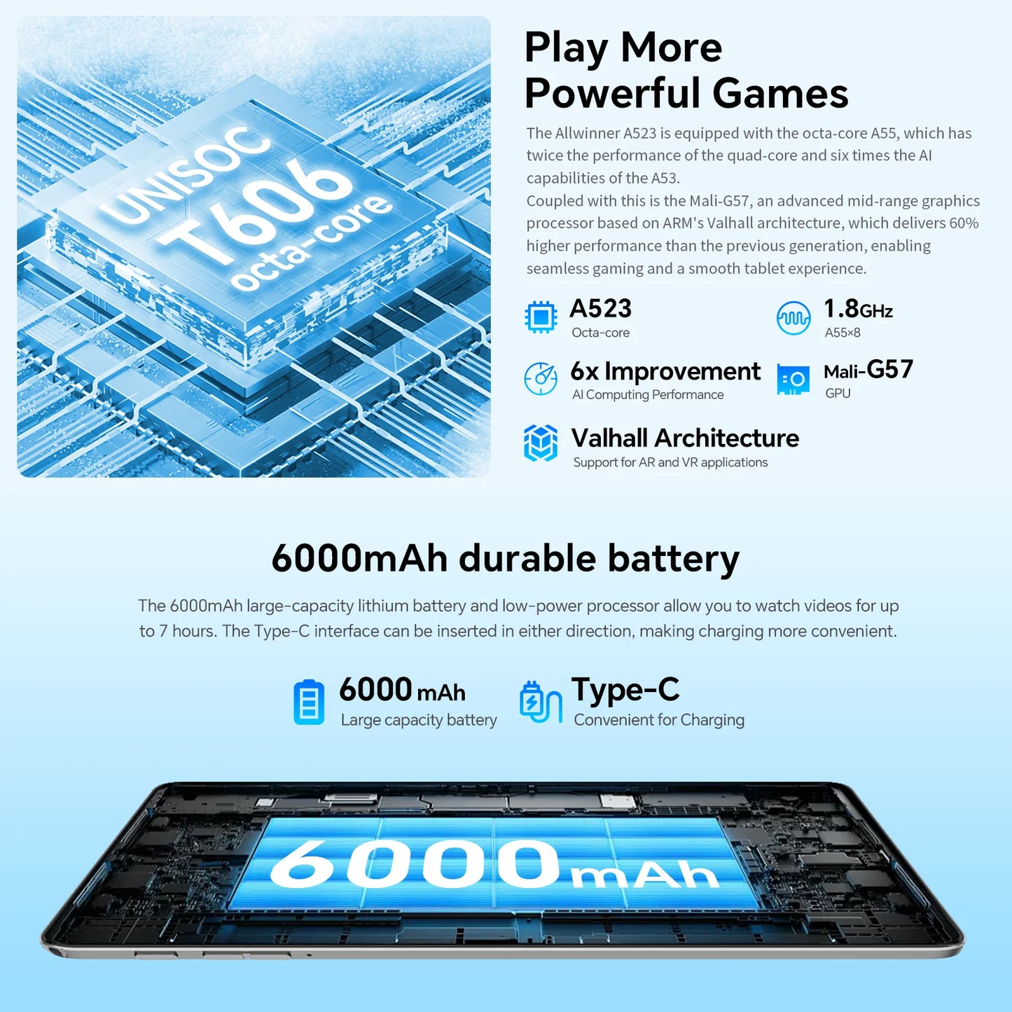 Tablet Teclast P30T Android 15 10.1" IPS Max 12GB RAM 128GB ROM T606 8-core 6000mAh Teclado/Capa/Mouse/Caneta/Fone de Ouvido/Suporte