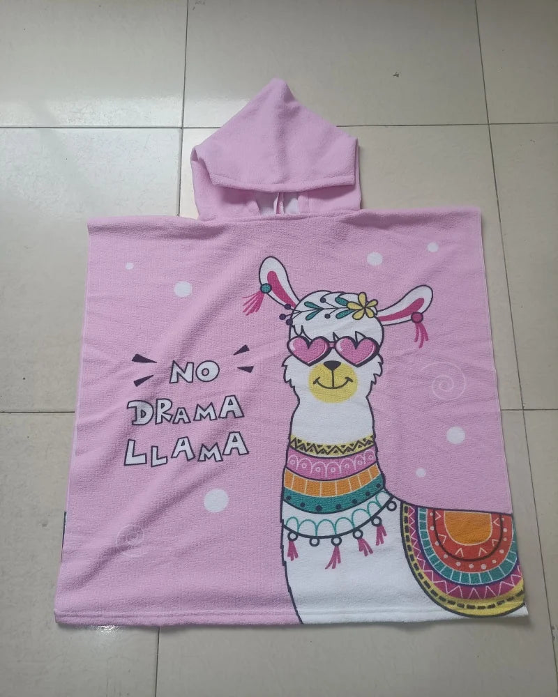girl  Bathrobe Newborn Towel for Kids  Dress Up Kids Poncho Cape Kids Unicorn pattern Beach Towel Poncho Hooded Baby