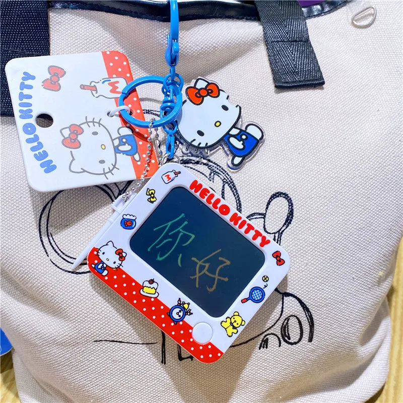 Atacado Sanrio Chaveiro Hello Kitty Mochila Escolar Pingente Kawaii Kt Vermelho Azul Branco Desenho Animado Chave Kitty TV Chaveiro com Contas Presente para Meninas
