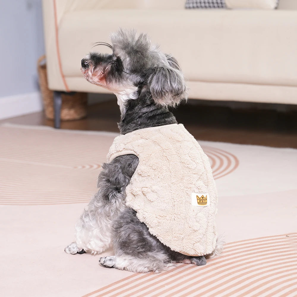 Roupas de lã macia para cães pequenos, suéter para gatos, outono e inverno, colete quente para filhotes, traje para buldogue francês e yorkshire