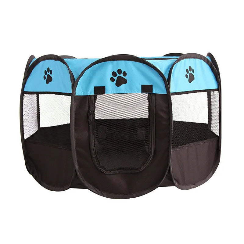 Sala de parto para cães e gatos, gaiola octogonal para animais de estimação, cerca respirável, tenda, tecido Oxford resistente a arranhões, ninho dobrável para cães e gatos