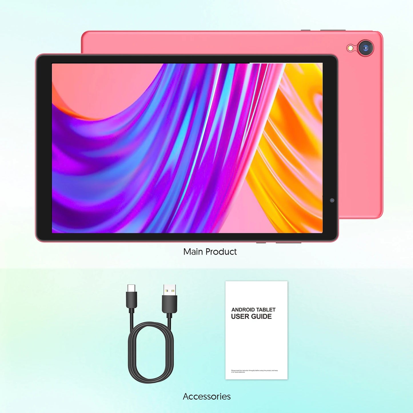 Tablet Android de 10 polegadas, 4 GB (expansão de memória 2 g + 2 g) RAM + 32 GB ROM, tela IPS de 1280 x 800, câmeras duplas, WiFi, Bluetooth, alto-falante duplo