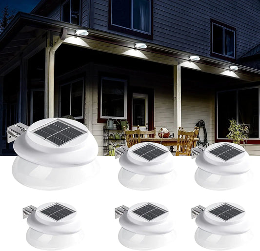 Luzes solares para calhas de jardim ao ar livre, 9 luzes LED para cercas de deck à prova d'água para decoração de paredes, decks, cercas, escadas, degraus e quintais