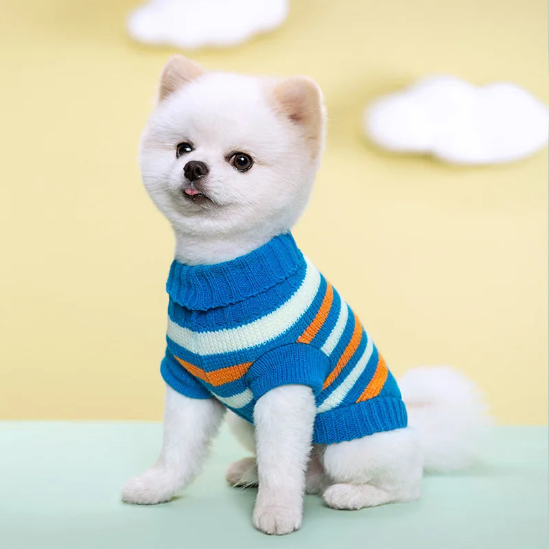 Suéteres para filhotes de cachorro para cães pequenos e médios, roupas para gatos, inverno, quente, pet, gola alta, colete para chihuahua, casaco macio yorkie, jaqueta de pelúcia