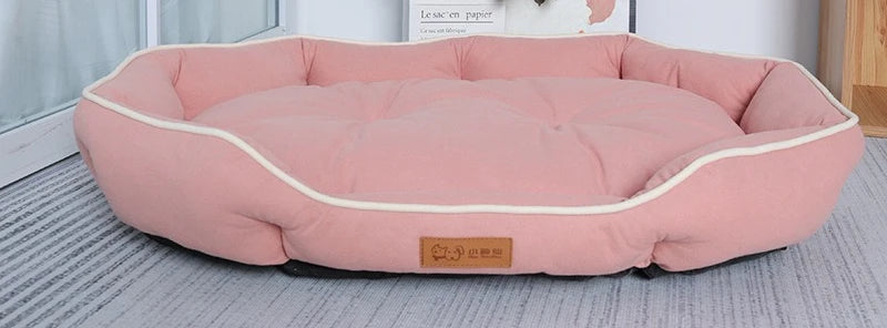 Solid Color Non Slip Soft Breathable High Rebound Dog Golden Fur Shiba Inu Mattress Sleeping Bed Large Dog Pet Bed Pet Supplies