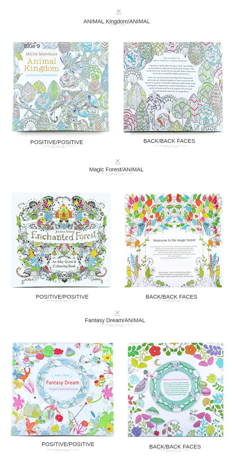 Livro de colorir de 24 páginas para crianças e adultos, alívio do estresse, matar o tempo, pintura faça você mesmo, livro de desenho, pintura, brinquedos educativos para crianças