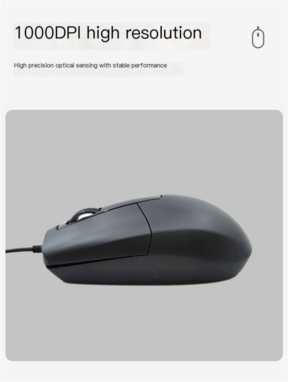 Mouse com fio tipo C, sistema plug and play, leve, portátil, com botão de baixo ruído, para uso em escritório, para negócios e escritório
