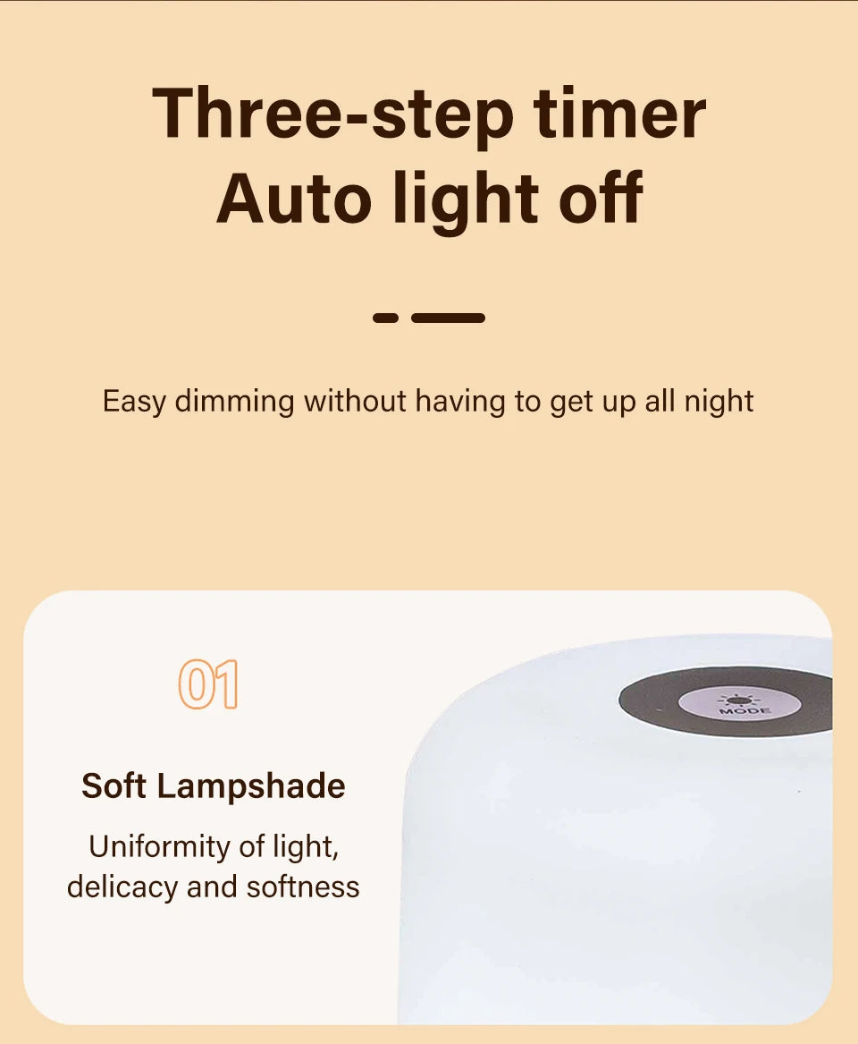 Lâmpada noturna LED sensível ao toque, USB, recarregável, regulável, de cabeceira, para decoração de quarto, presente de Natal, lâmpada noturna infantil