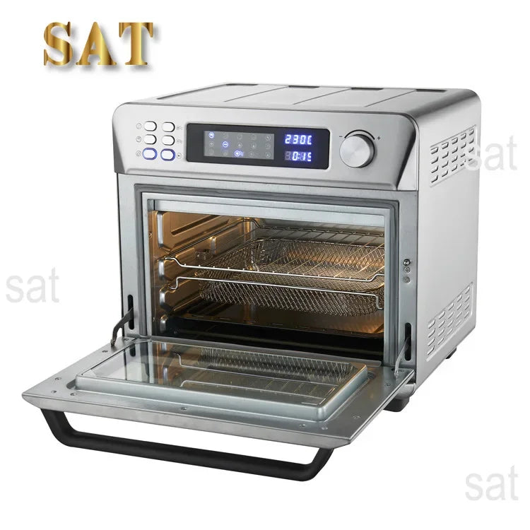 %a Tela digital de 24L, aquecedor de fritadeira elétrica multifuncional, fritadeira de ar personalizada preta e prateada de grande capacidade