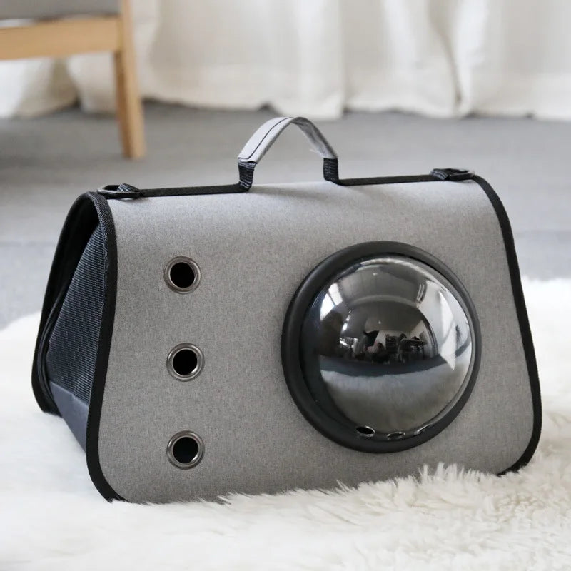 Mochila portátil para animais de estimação para viagens ao ar livre, mochila dobrável transparente para gatos, adequada para cães e gatos, bolsa respirável para viagens