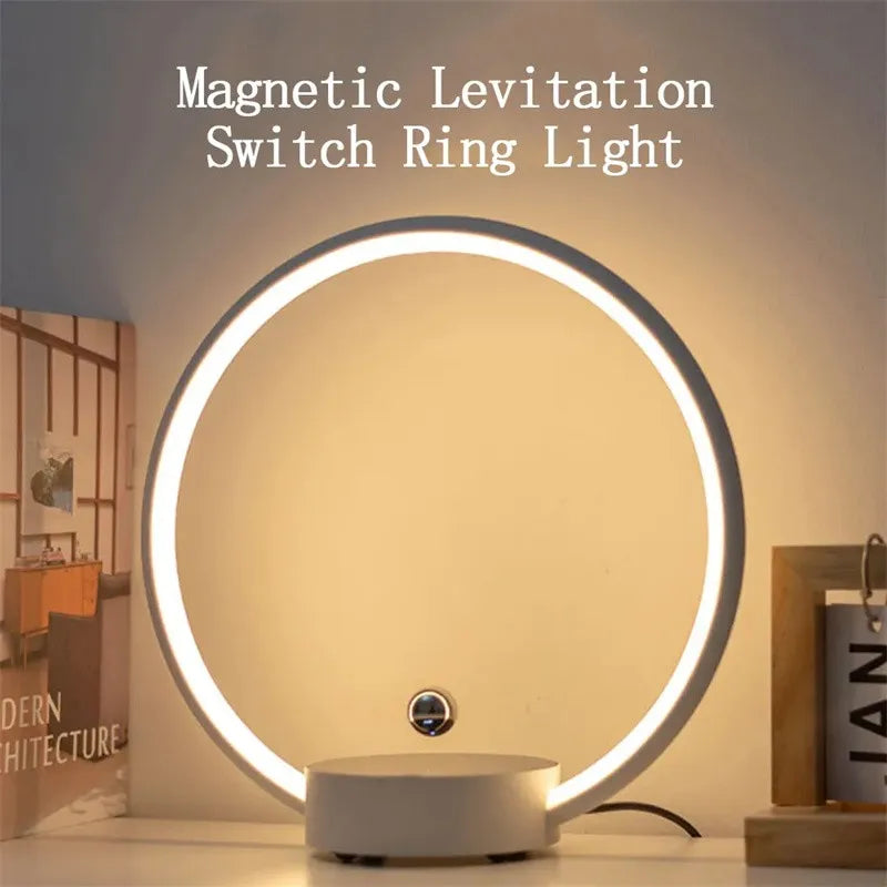 2025 Nova Lâmpada Circular de Anel Magnético de Luxo com Levitação Gradiente de Luz Atmosfera para Escritório, Quarto, Decoração de Casa, Presente Criativo