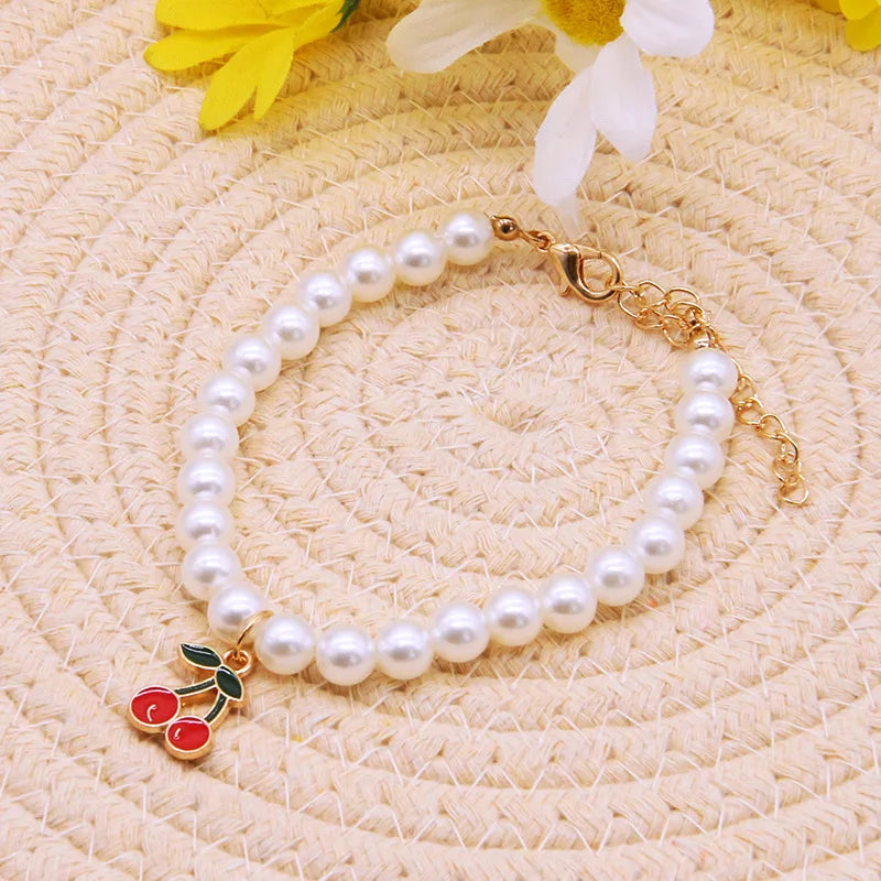 Pet Pearl Collar Dog Princess Necklace Cat Jewelry Cute Collar Puppy Accessories Dog Kitten Chain Chihuahua Wedding Jewelry Gift